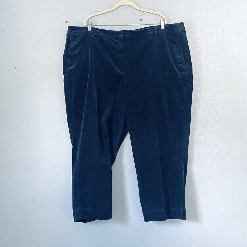 J. Jill Corduroy Pants Plus Size 28 Navy Blue Ankle Minimalist Classic Indie